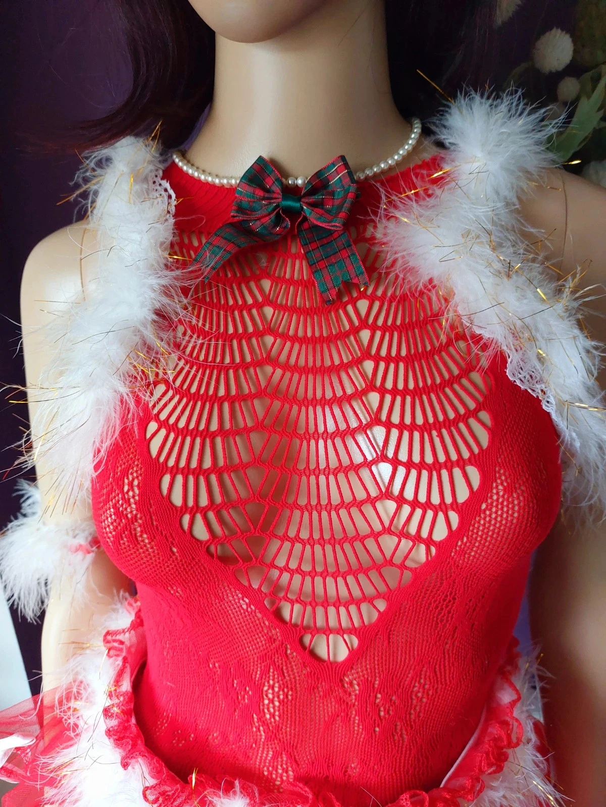 Conjunto de 5 peças de Natal com visual de menina do Papai Noel sexy – Tamanho único – photo 7